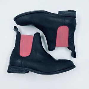 Free People Farylrobin Janice Leather Pull on Boots 8 Black